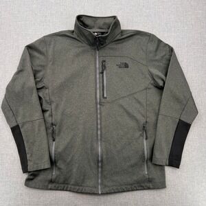 The North Face Apex Soft Shell Jacket Men XL Gray Full Zip Outdoor Hiking Gorp